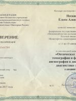 Удостоверение Пескишевой Елены Александровны